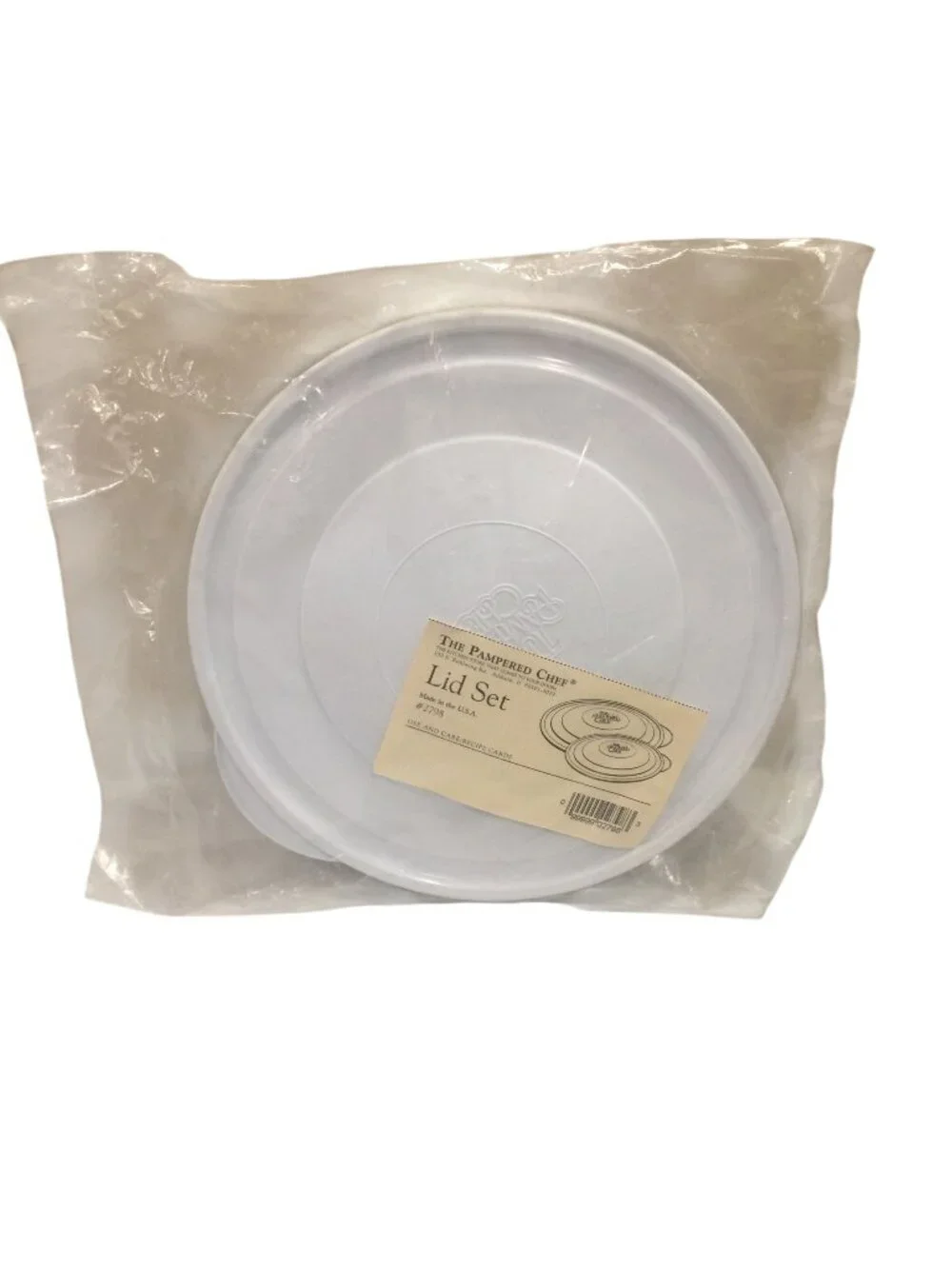The Pampered Chef LID SET #2798 White Round Plastic 9